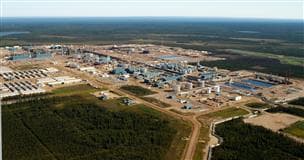 Une vue aérienne de l'installation in situ de Firebag de Suncor.
