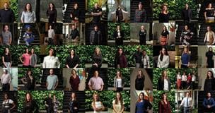 Mosaïque rassemblant le portrait de toutes les personnes reconnues dans le palmarès des 50 personnes d’intérêt de moins de 50 ans