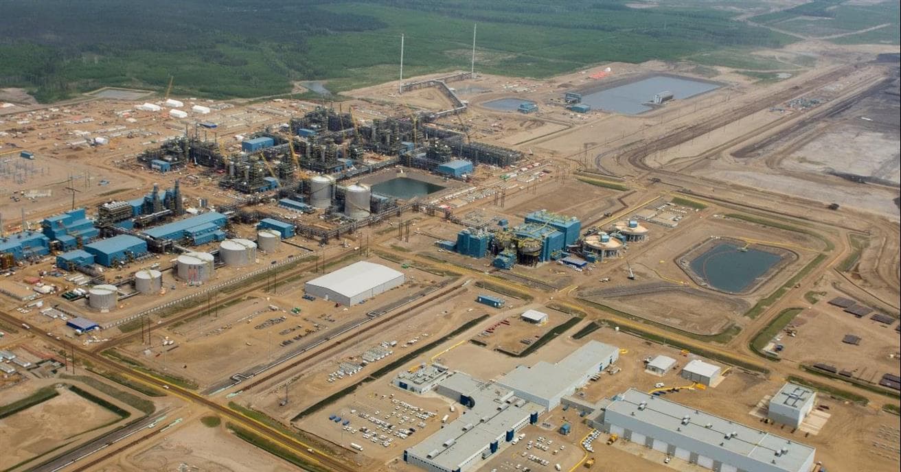 An aerial view of Fort Hills.  