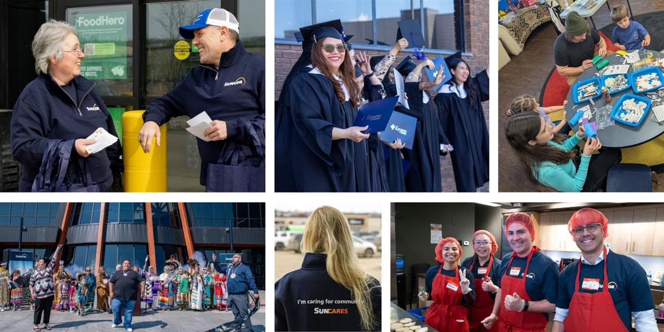 A collage of photos that represent some of Suncor’s community investment efforts.