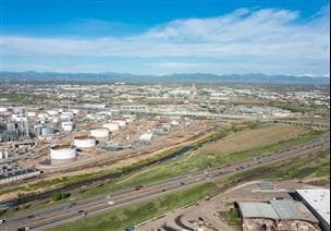 Aerial view of the Commerce City Refinery in Commerce City, Colorado.