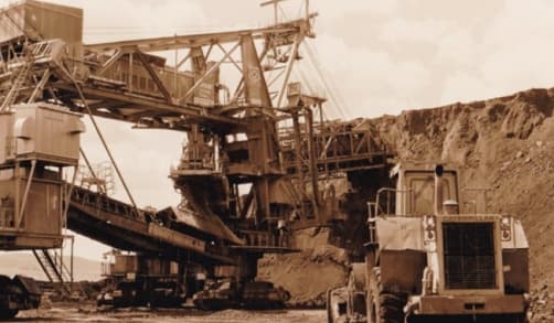 A new truck and shovel machine is shown at the mine. 